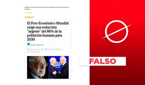 El Foro Económico Mundial no "exige una reducción" del 86% de la población para 2030