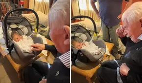 Hombre conoce a su bisnieto y el tierno momento es viral: “Fue testigo de su legado”