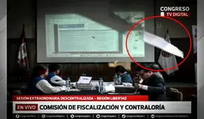 Desplome de techo interrumpe sesión de la Comisión de Fiscalización del Congreso en La Libertad