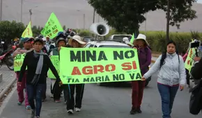 Realizarán huelga indefinida para exigir la cancelación definitiva del proyecto Tía María