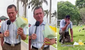 Adulto mayor conmueve al visitar la tumba de su esposa por San Valentín: “Le prometí que para siempre le llevaría flores”