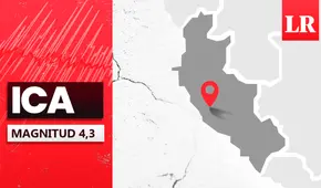 Temblor de magnitud 4,3 se sintió en Ica esta noche, según IGP