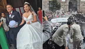 Novios celebraban su boda y terminaron empapados en espuma durante carnavales: "Ni la novia se salvó"