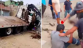 Camión se despista en la Vía Pasamayito: vehículo descendió sin control por un kilómetro y deja 2 heridos en SJL