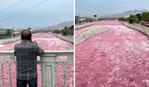 Desechos que tiñeron de rojo el río Rímac habrían salido de un colector de Sedapal, pero rechazan responsabilidad y culpan a textilera