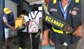 Padres de familia usan detectores de metales para evitar que alumnos ingresen armas a colegio público en el Callao
