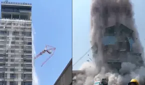 El momento en que un rascacielos colapsó y se destruyó en Tailandia, tras terremoto de 7,7 en Birmania y China