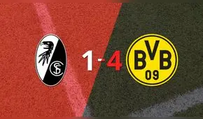 Resumen: Friburgo no pudo contener la fuerza de Borussia Dortmund y cayó derrotado por 4 a 1