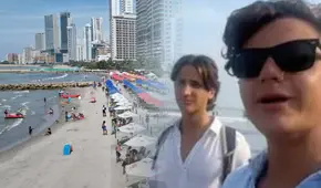 Turistas argentinos visitan las playas de Cartagena y se desilusionan por sus aguas marrón y la venta ambulatoria: "Tienen un montón de basura"