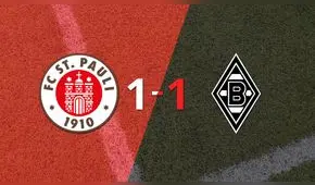 Resumen: FC St. Pauli y B. Mönchengladbach empataron 1 a 1