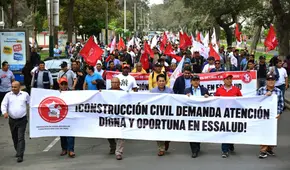 CGTP marchó por la reestructuración de EsSalud y el aumento de pensiones en la ONP