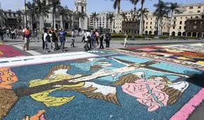 Semana Santa: imponentes alfombras de flores visten Plaza Mayor de Lima en Domingo de Resurrección
