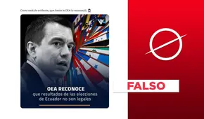 Es falso que la OEA reconociera que los resultados de las elecciones en Ecuador no son legales