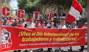 CGTP realizó marcha por el Día del Trabajo y anunció paro nacional para el 15 de junio en defensa de derechos laborales