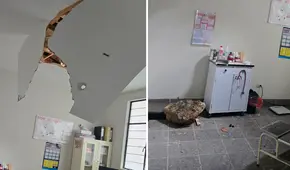 Paciente muere y dos trabajadores resultan heridos tras derrumbe de enorme roca en Centro de Salud de Pataz