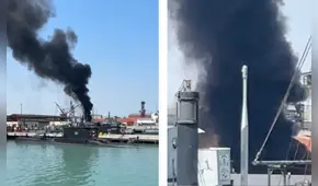 Incendio en Base Naval del Callao: embarcación arde en llamas por presuntas fallas técnicas