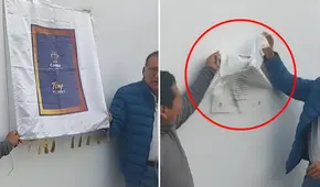 Critican a alcalde de Cañete por inaugurar obra en cementerio municipal con placa de papel
