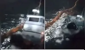 Imágenes captan hundimiento de embarcación en bahía del Callao: "¡Corta el cabo, va a reventar!"