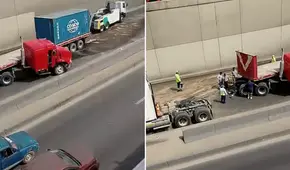 Accidente de tráiler provoca cierre de vía y gran congestión cerca del mercado Huamantanga en Puente Piedra