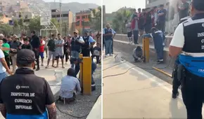 Vecinos de Ate Vitarte colocaron tranquera en losa deportiva para alquilarla y alcalde ordenó su derribo: "¿Por qué no puedo entrar?"