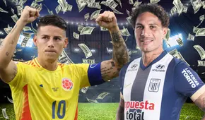 La enorme diferencia salarial entre James Rodríguez y Paolo Guerrero en las Eliminatorias Sudamericanas