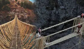 Comunidades quechuas reconstruyen el último puente inca tras ser destruido durante atentado en Cusco