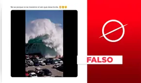 Esta ola gigantesca no impactó contra una playa en la vida real: se trata de un montaje