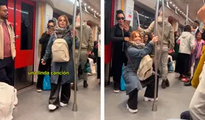 Johanna San Miguel canta ‘Cervecero’ en metro de Europa y usuarios resaltan insólito detalle: "Amo como lleva la mochila"