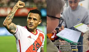 Yoshimar Yotún visitó colegio en Lima y niño le pide que le firme su examen: "¿Has salido bien?"