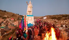 Puneños esperaron primero rayos del sol para celebrar Año Nuevo Andino