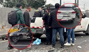 Policía muere en violento choque múltiple de autos y moto en pleno Óvalo Naranjal, en la Panamericana Norte