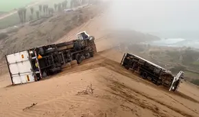 Conductor salva de morir tras caída de camión por un precipicio en Serpentín de Pasamayo