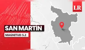 Temblor de magnitud 5,2 se sintió en San Martín hoy, según IGP