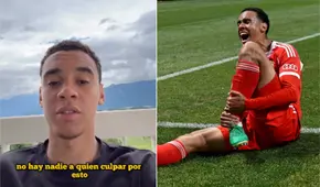 Jamal Musiala reaparece en las redes sociales tras su grave lesión y manda un mensaje de optimismo: "No hay que culpar a nadie"