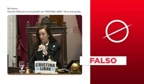 La vicepresidenta de Argentina no apareció con un cartel a favor de Cristina Fernández: es un montaje