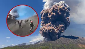 Impactante video muestra la furiosa erupción del volcán Etna y a decenas de turistas huyendo aterrados en Italia
