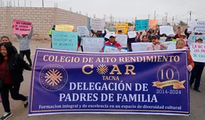 Padres tacneños protestaron por serias deficiencias en nuevo colegio COAR