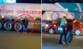 Policía salva a hombre de ser atropellado cuando intentaba cruzar la Panamericana Norte