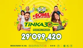 Pozo Millonario supera los S/29 millones: resultados la Tinka y números ganadores del domingo 20 de julio