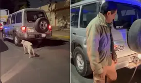 Hombre amarra su perro a la parte trasera de su camioneta en movimiento y causa indignación en Trujillo