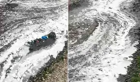 Espuma blanca cubre la corriente de agua en el Río Rímac: fenómeno extraño asombra a ciudadanos