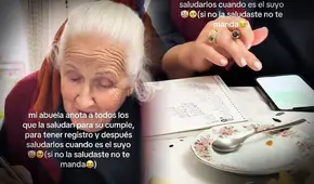¡No te olvides! Abuelita se hace viral por anotar quiénes la saludan por su cumpleaños:"Yo soy igual"