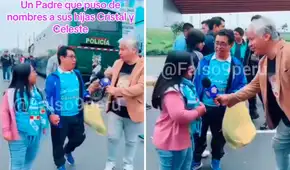 Padre se vuelve famoso al revelar que sus hijas se llaman 'Cristal' y 'Celeste': "Son más hinchas que yo"