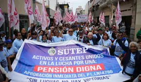 Docentes cesantes y jubilados del Sutep reclaman al Gobierno una pensión digna