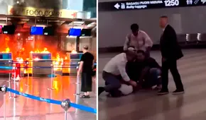 Terror en aeropuerto de Milán: hombre incendia mostrador de check-in y destruye monitores con un martillo