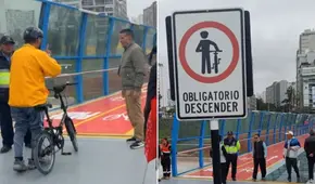 ¡Insólito! ciclistas deben descender de sus bicicletas para pasar por la ciclovía del puente Miraflores-Barranco ¡Insólito! ciclistas deben descender de sus bicicletas para pasar por la ciclovía del puente Miraflores-Barranco