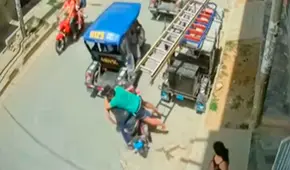 Hombre en Jaén hace espectacular salto sobre delincuente para evitar que le robe su motocicleta