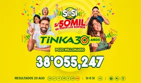 La Tinka hoy, domingo 24 de agosto, EN VIVO: resultados, jugada ganadora, pozo millonario y más