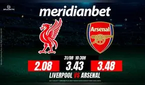 Liverpool vs Arsenal: ¡Recarga desde S/. 50, juega en la Premier League y ganarás fabulosos premios tecnológicos con Meridianbet!