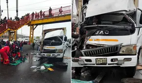 Accidente en Villa El Salvador: pasajero sufre grave lesión en la pierna tras brutal choque entre camión y bus
